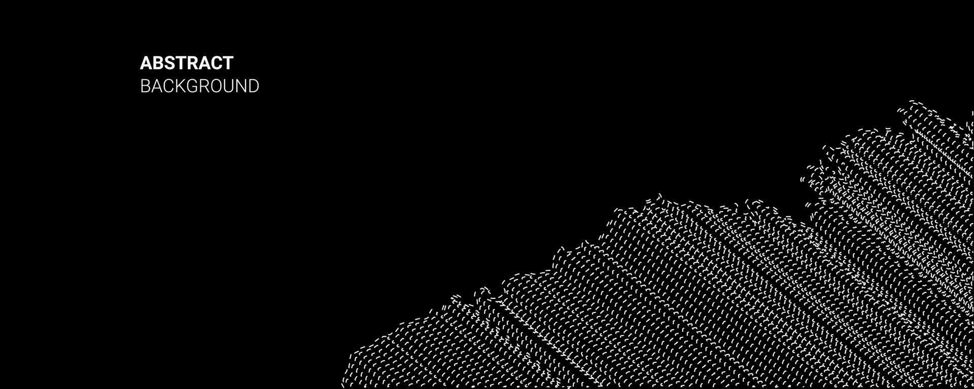 vloeiende dots deeltjes Golf patroon halftone kromme vorm geïsoleerd Aan zwart achtergrond. vector in concept van technologie, wetenschap, en modern.