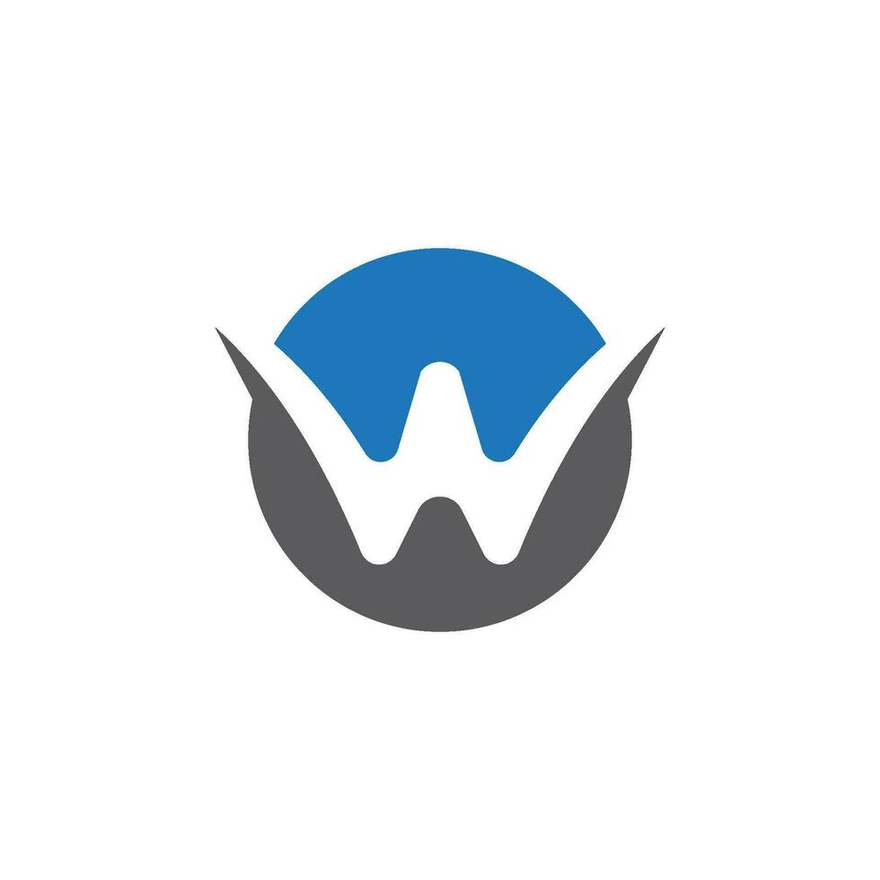 bedrijf zakelijke w brief logo vector