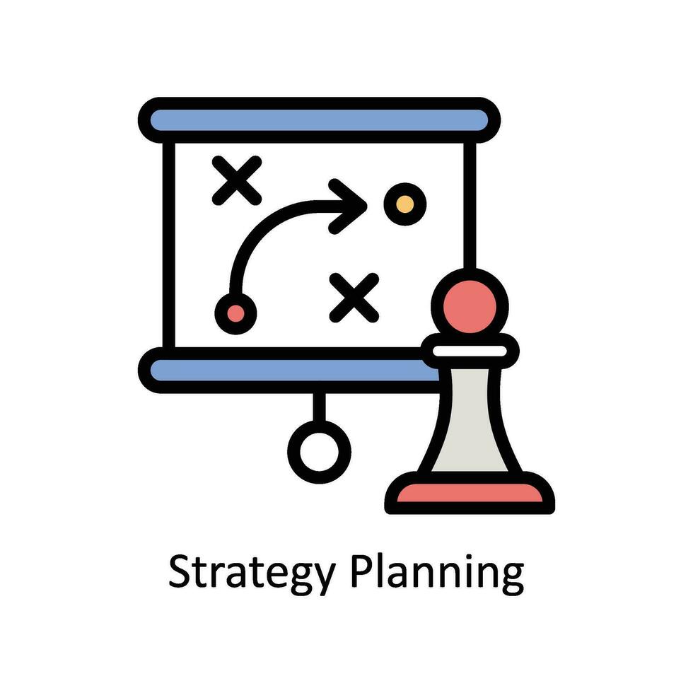 strategie planning vector gevulde schets icoon ontwerp illustratie. bedrijf en beheer symbool Aan wit achtergrond eps 10 het dossier