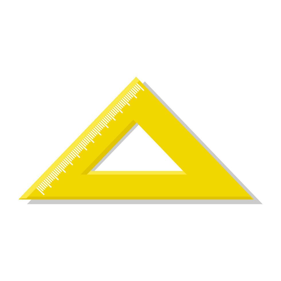 gele driehoek liniaal briefpapier voor school vector