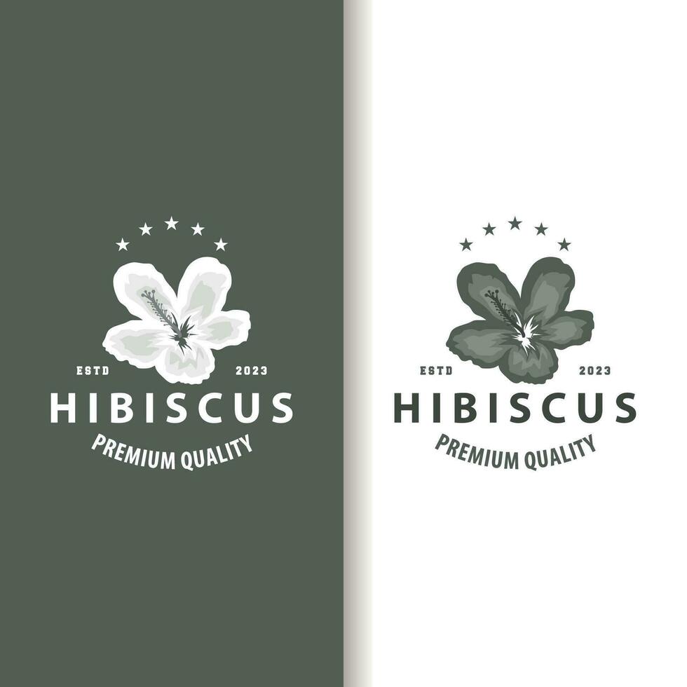 hibiscus logo gemakkelijk vers natuurlijk bloem ontwerp tuin fabriek illustratie vector