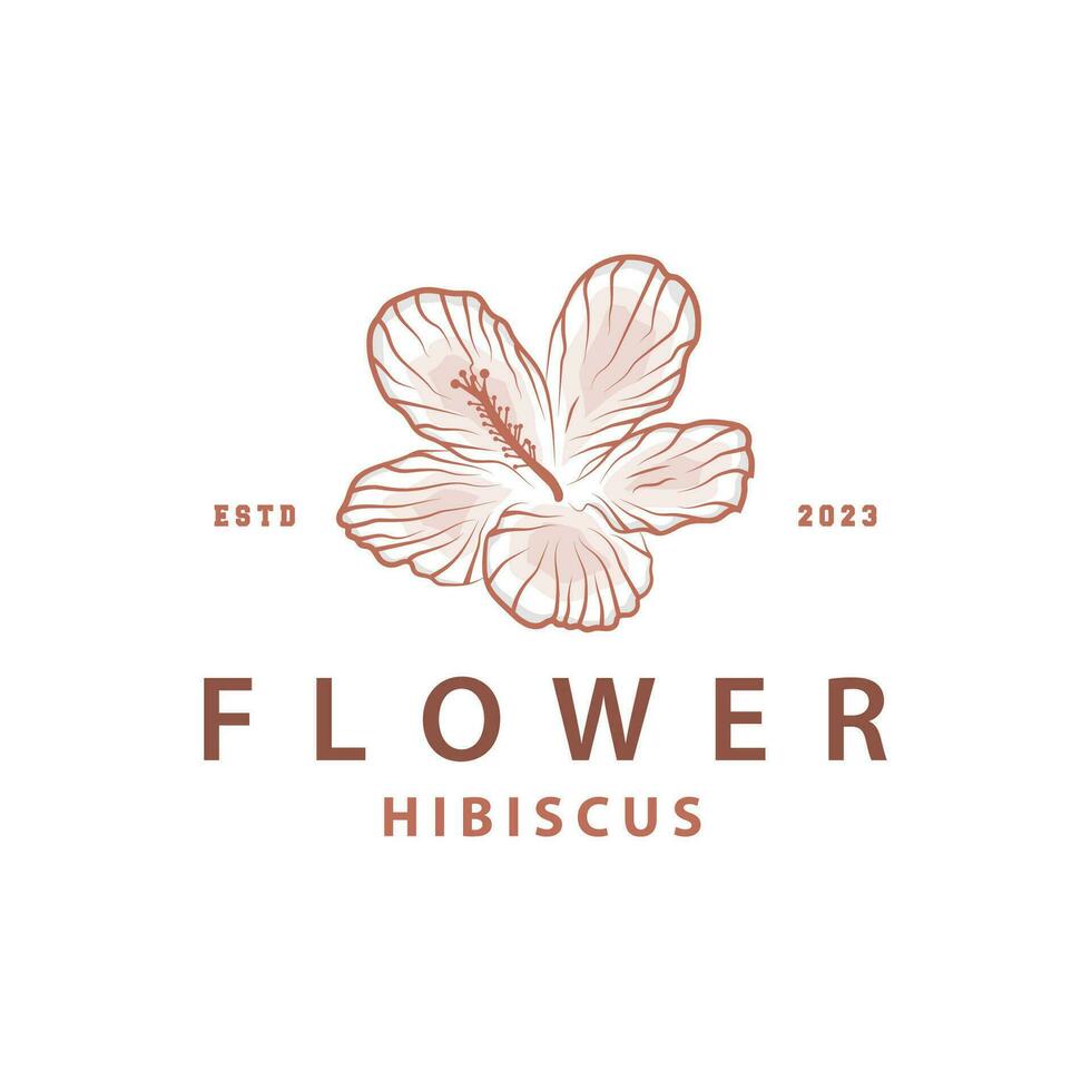 hibiscus logo gemakkelijk vers natuurlijk bloem ontwerp tuin fabriek illustratie vector