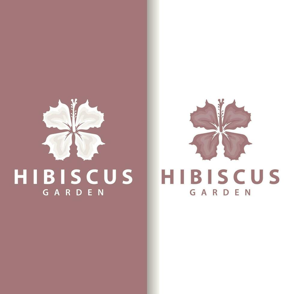 hibiscus logo gemakkelijk vers natuurlijk bloem ontwerp tuin fabriek illustratie vector