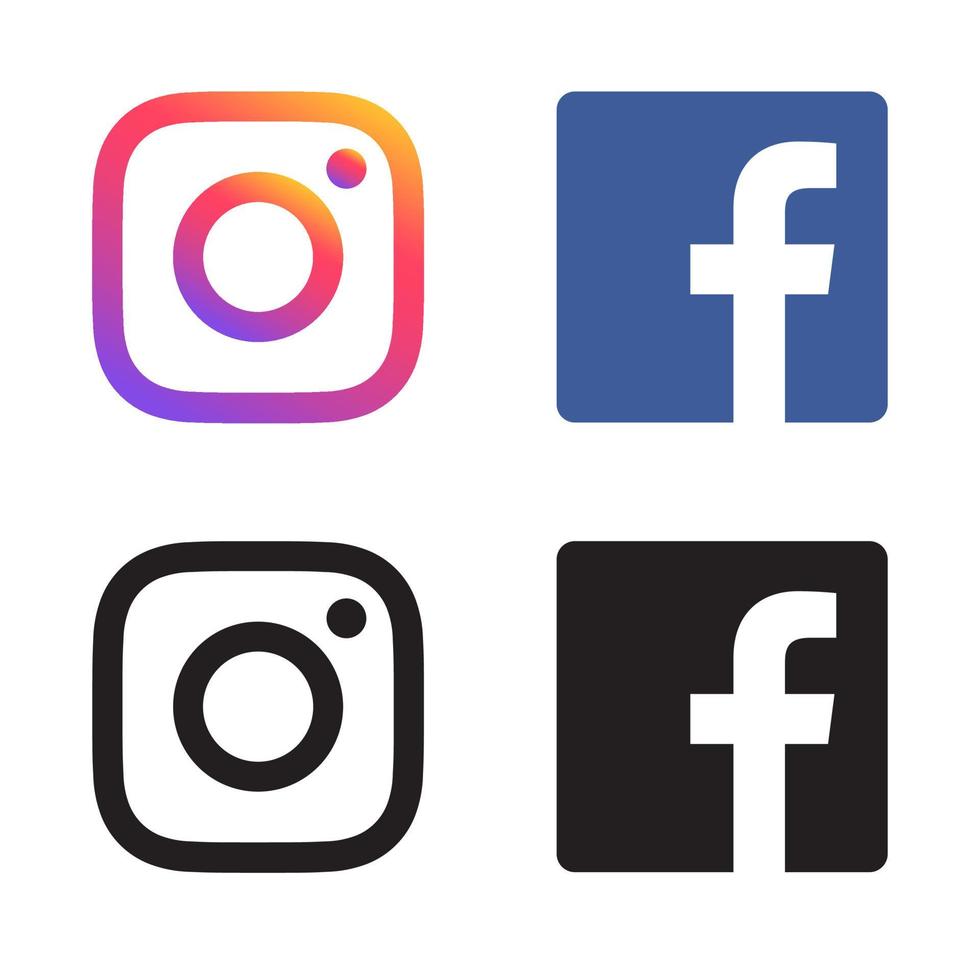 sociale media facebook instagram pictogrammen gratis vector set