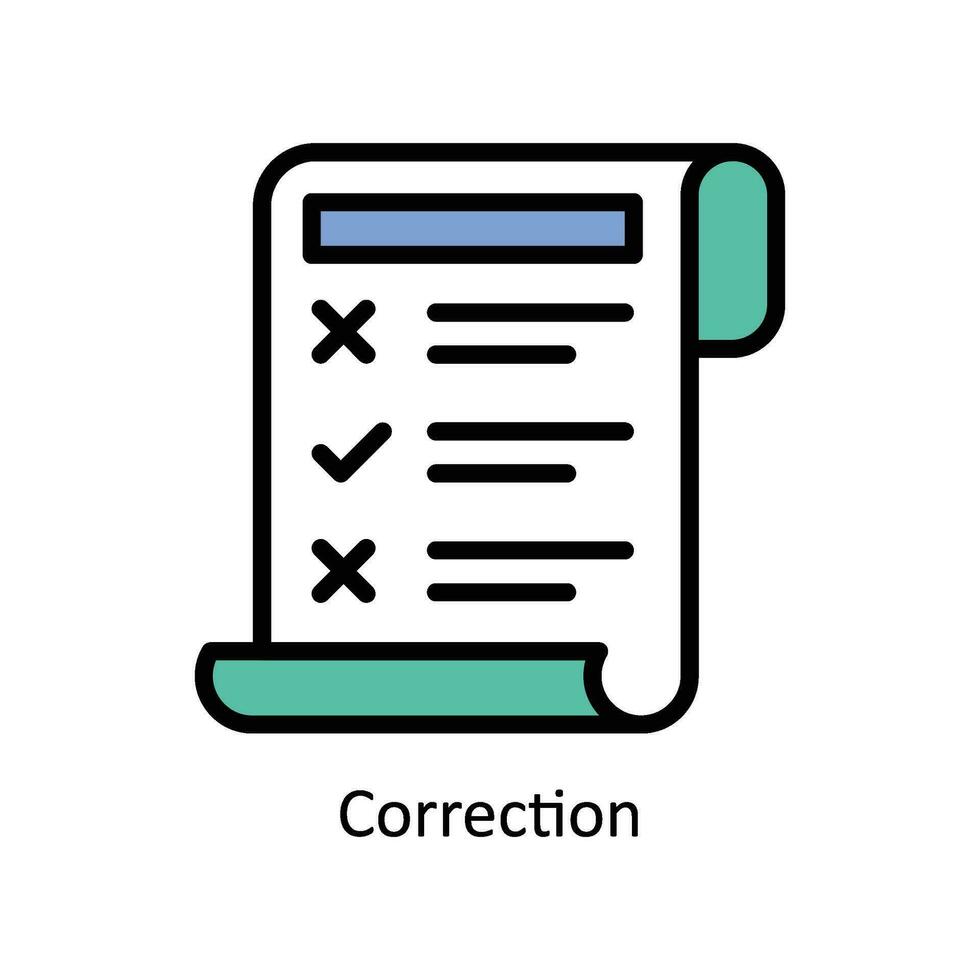 correctie vector gevulde schets icoon ontwerp illustratie. bedrijf en beheer symbool Aan wit achtergrond eps 10 het dossier