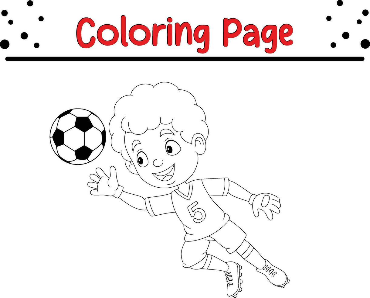 weinig jongen spelen Amerikaans voetbal kleur bladzijde vector