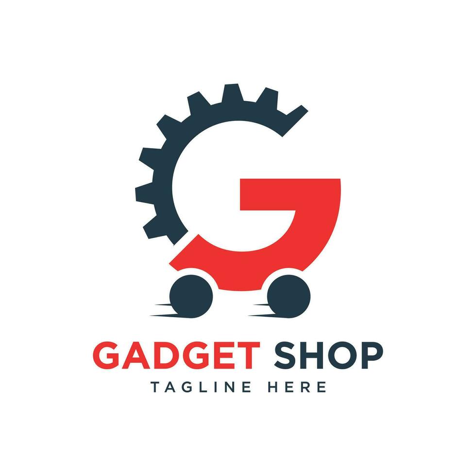 gadgets winkel logo modern minimaal ontwerp uitrusting concept voor online boodschappen doen bedrijf vector