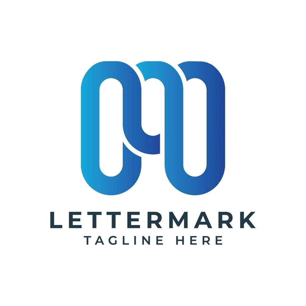 brief Mark m monogram eerste logo ontwerp modern en minimaal concept vector