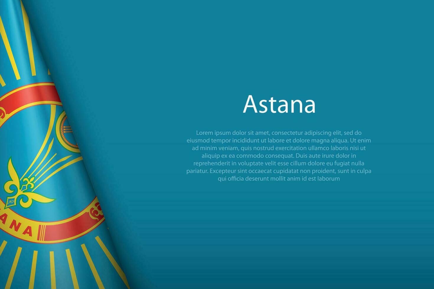 3d vlag van astana, is een stad van Kazachstan vector