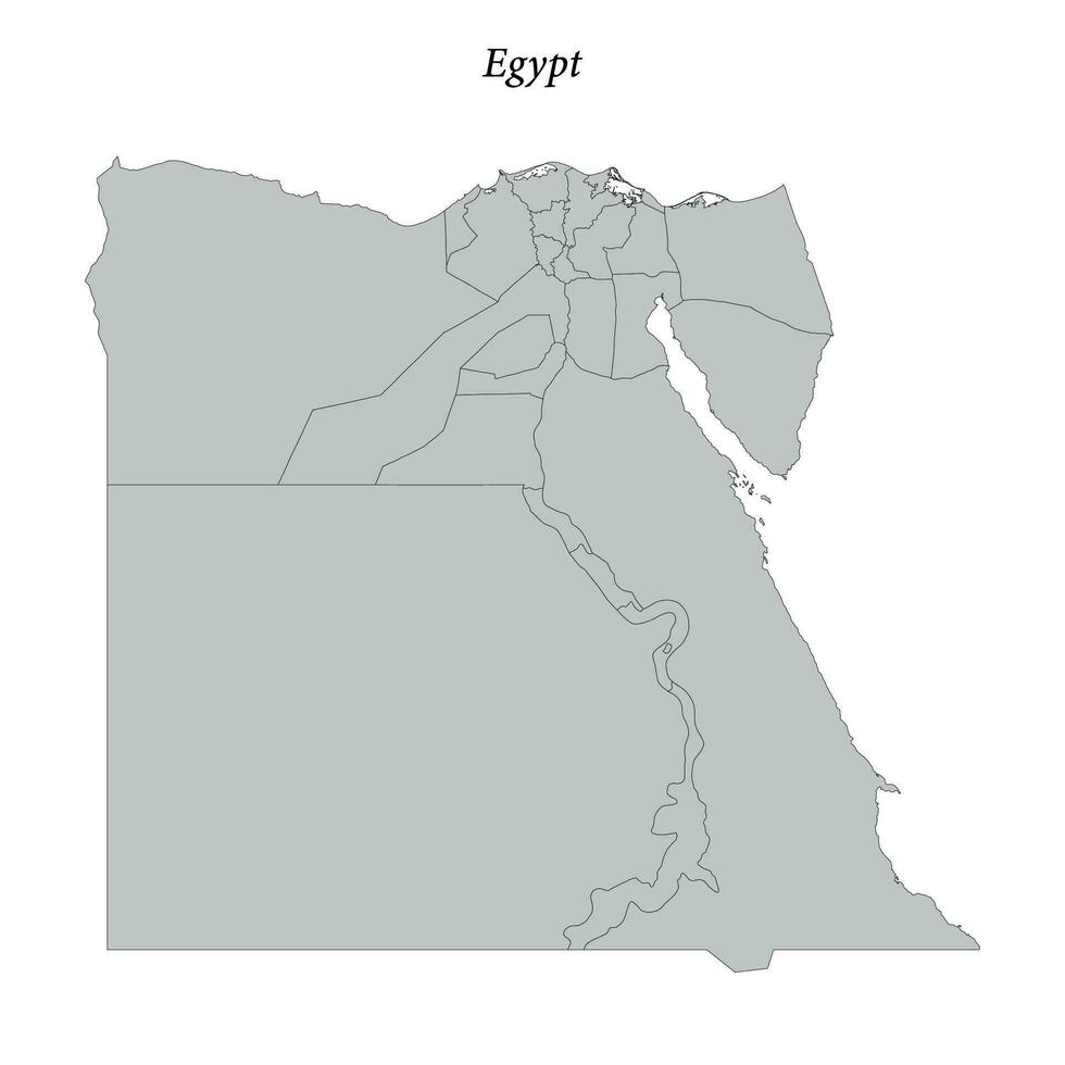 gemakkelijk vlak kaart van Egypte met borders vector