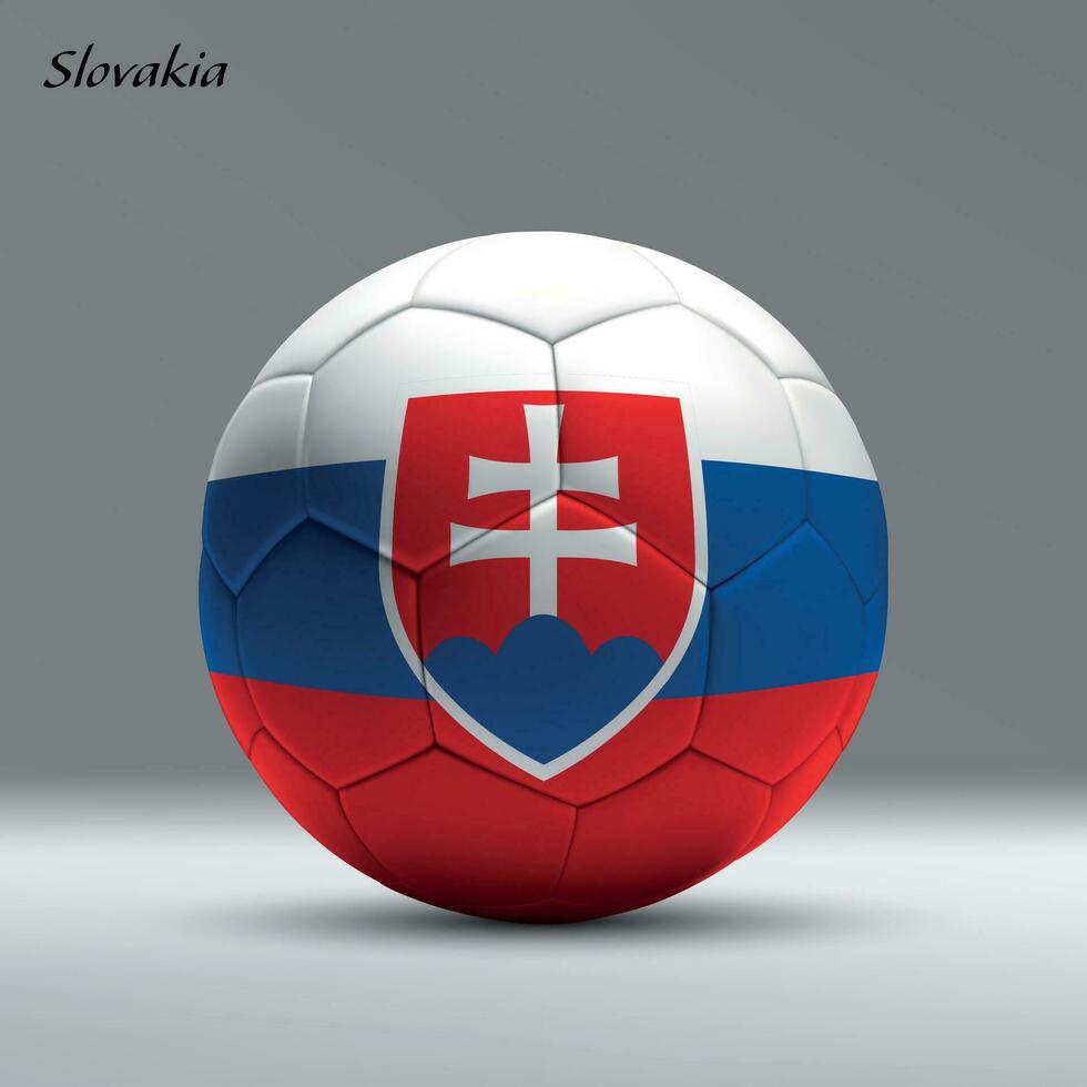 3d realistisch voetbal bal ik met vlag van Slowakije Aan studio achtergrond vector