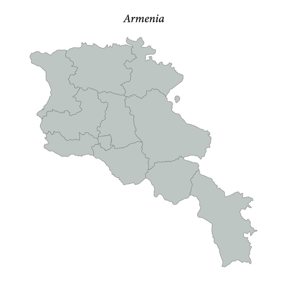 gemakkelijk vlak kaart van Armenië met borders vector