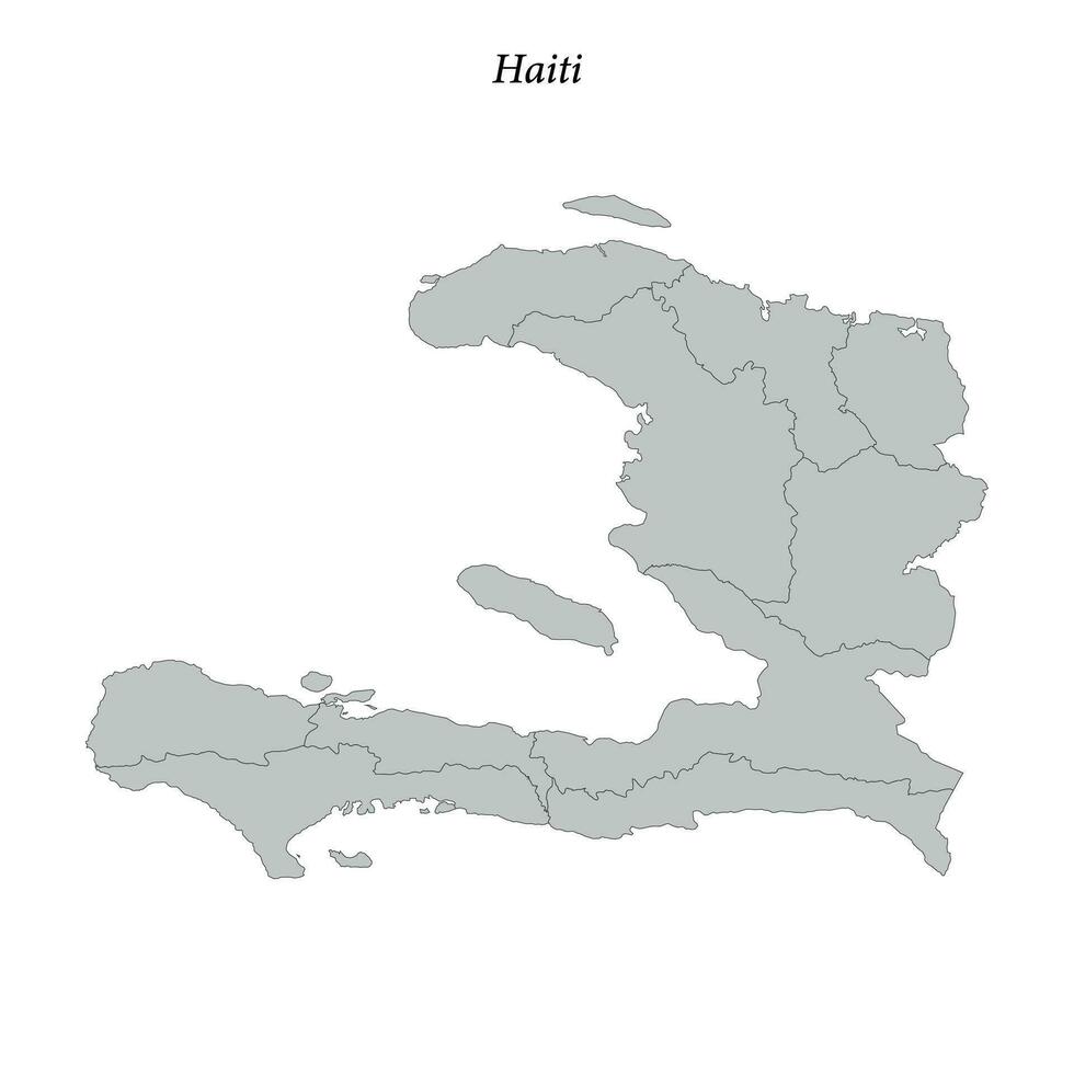 gemakkelijk vlak kaart van Haïti met borders vector