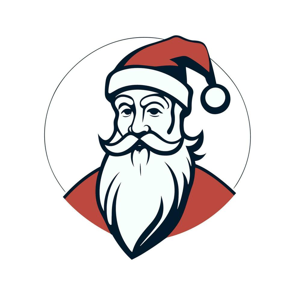 de kerstman claus vlak lijn icoon. gelukkig nieuw jaar symbool. vector