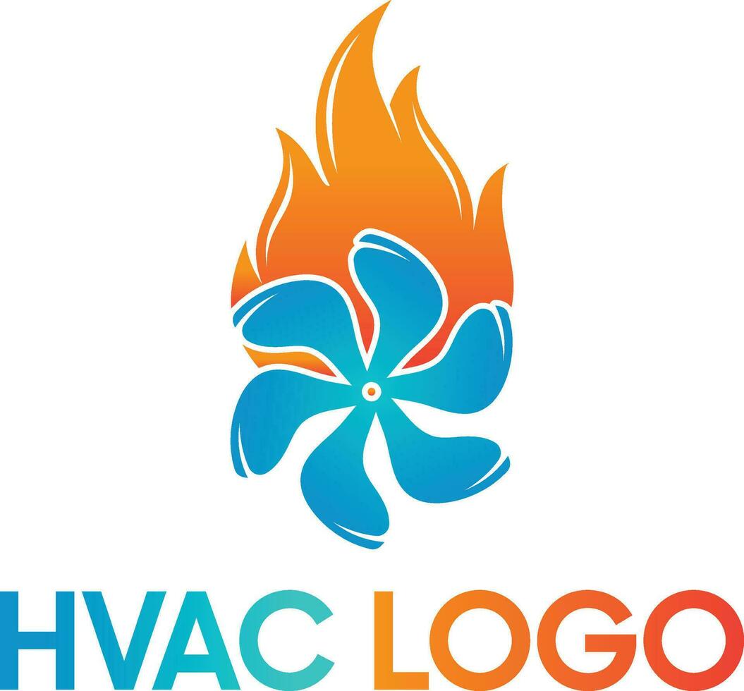 verwarming, ventilatie en lucht conditionering, hvac logo ontwerp vector