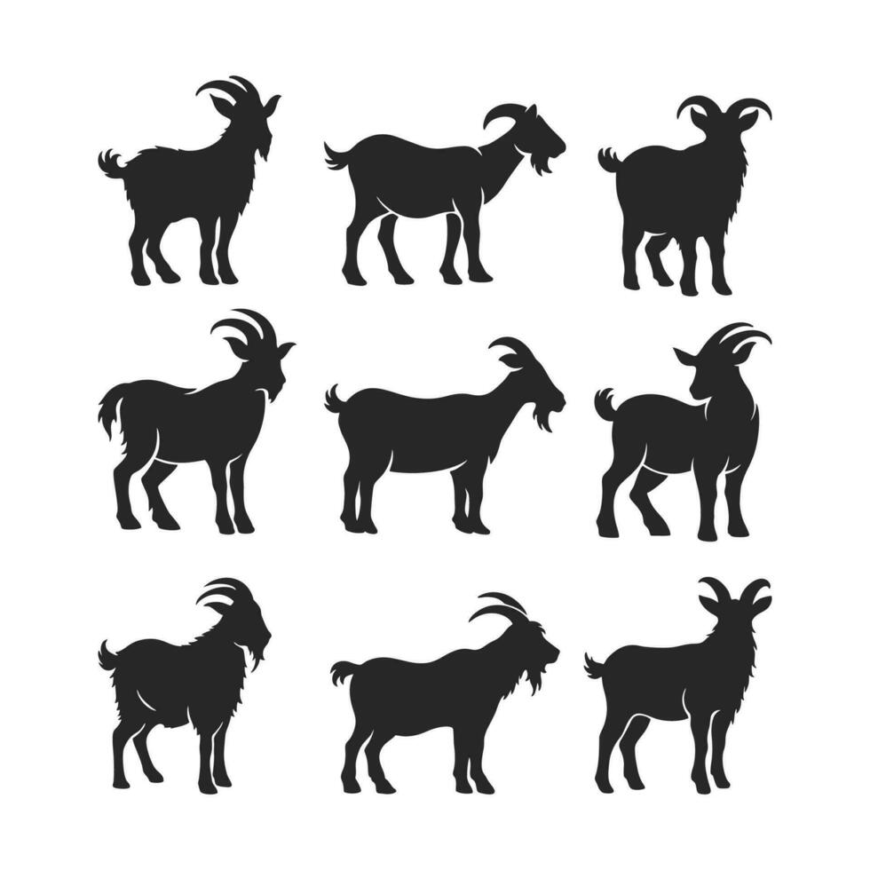 geit silhouet icoon symbool logo zwart ontwerp vector illustratie
