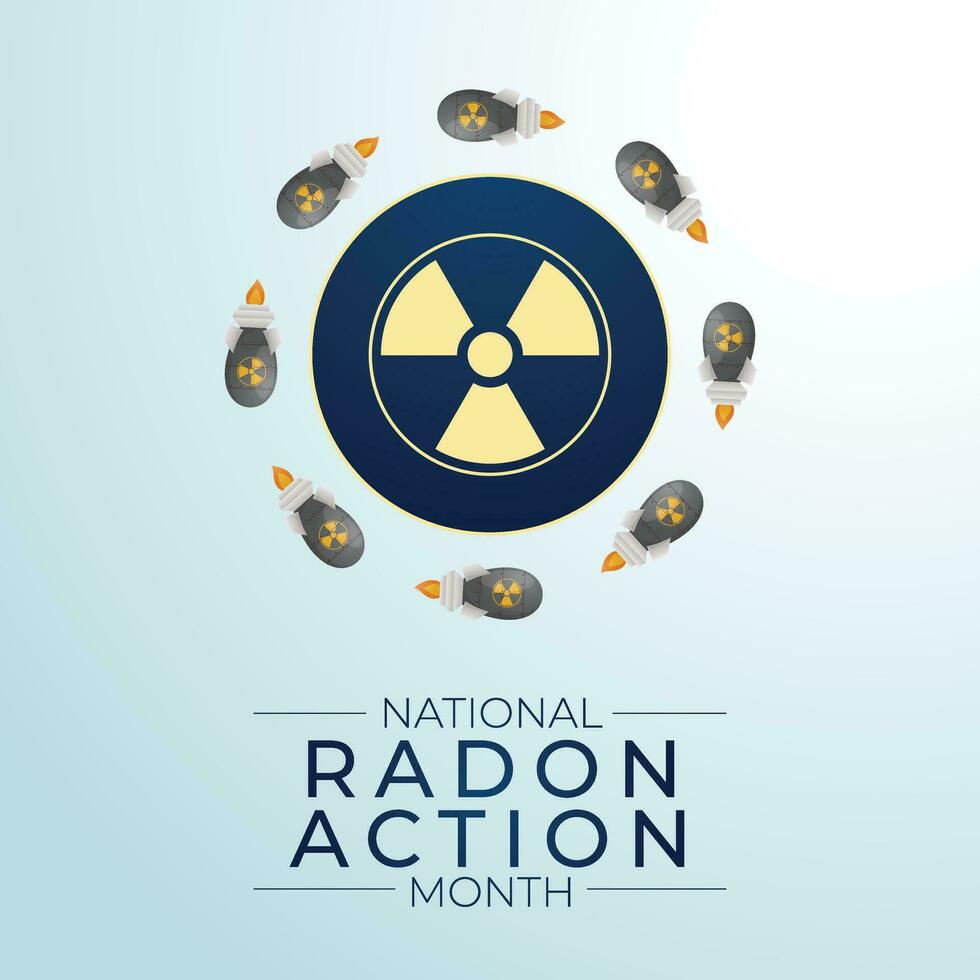 nationaal radon actie maand ontwerp sjabloon mooi zo voor viering gebruik. radon icoon ontwerp. vector eps 10. banier sjabloon.