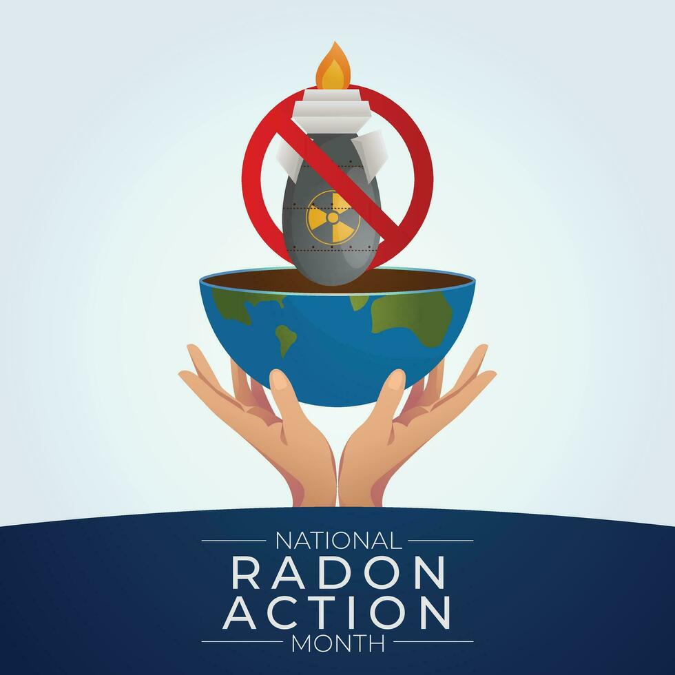 nationaal radon actie maand ontwerp sjabloon mooi zo voor viering gebruik. radon icoon ontwerp. vector eps 10. banier sjabloon.