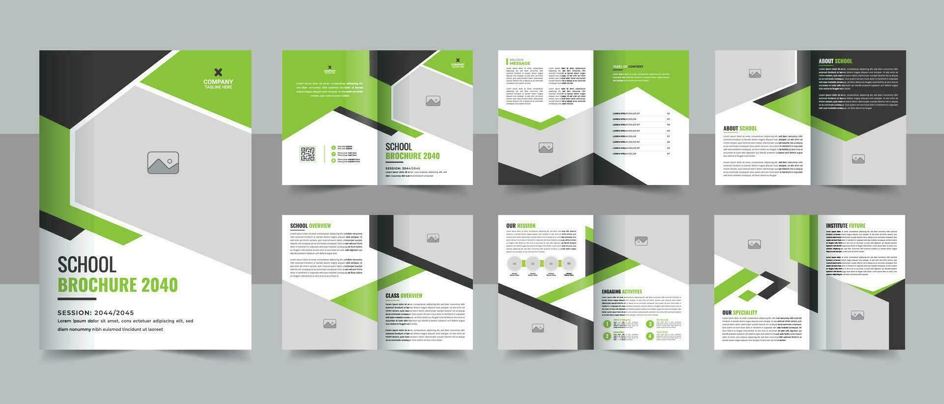 kinderen terug naar school- brochure sjabloon, toelating tweevoudig brochure sjabloon bedrijf profiel ontwerp, onderwijs brochure lay-out vector