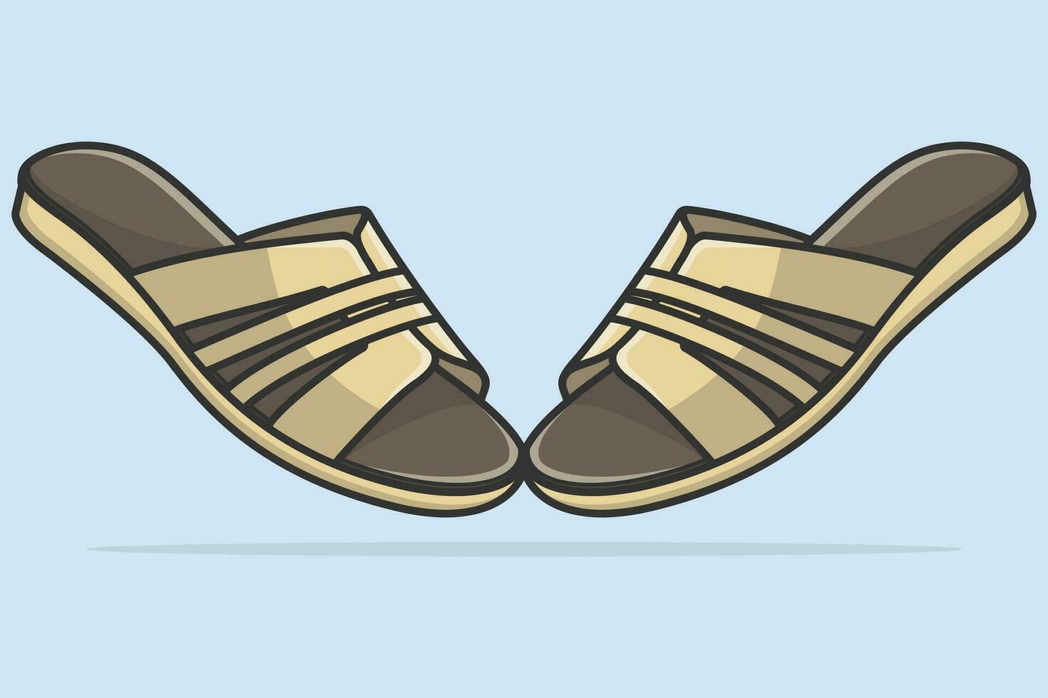 paar- van Dames vlak pantoffel schoenen vector illustratie. schoonheid mode voorwerpen icoon concept. modieus vrouw uniek pantoffel paar- vector ontwerp met schaduw.