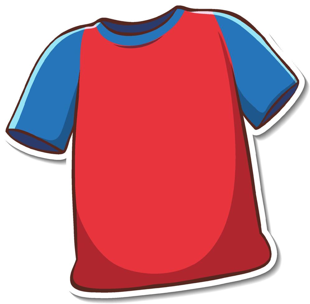 stickerontwerp met rood geïsoleerd t-shirt vector