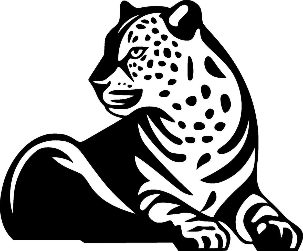 luipaard, zwart en wit vector illustratie