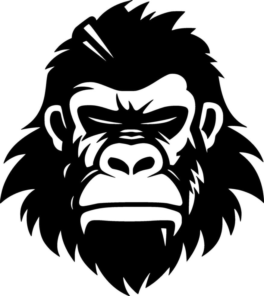 gorilla, minimalistische en gemakkelijk silhouet - vector illustratie