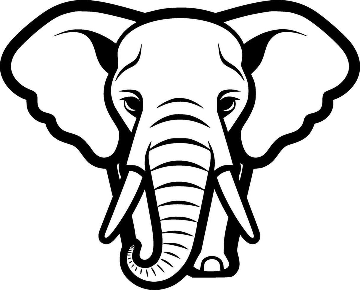 olifant - minimalistische en vlak logo - vector illustratie