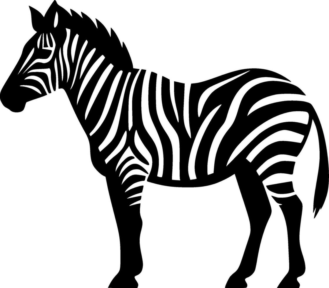 zebra, zwart en wit vector illustratie