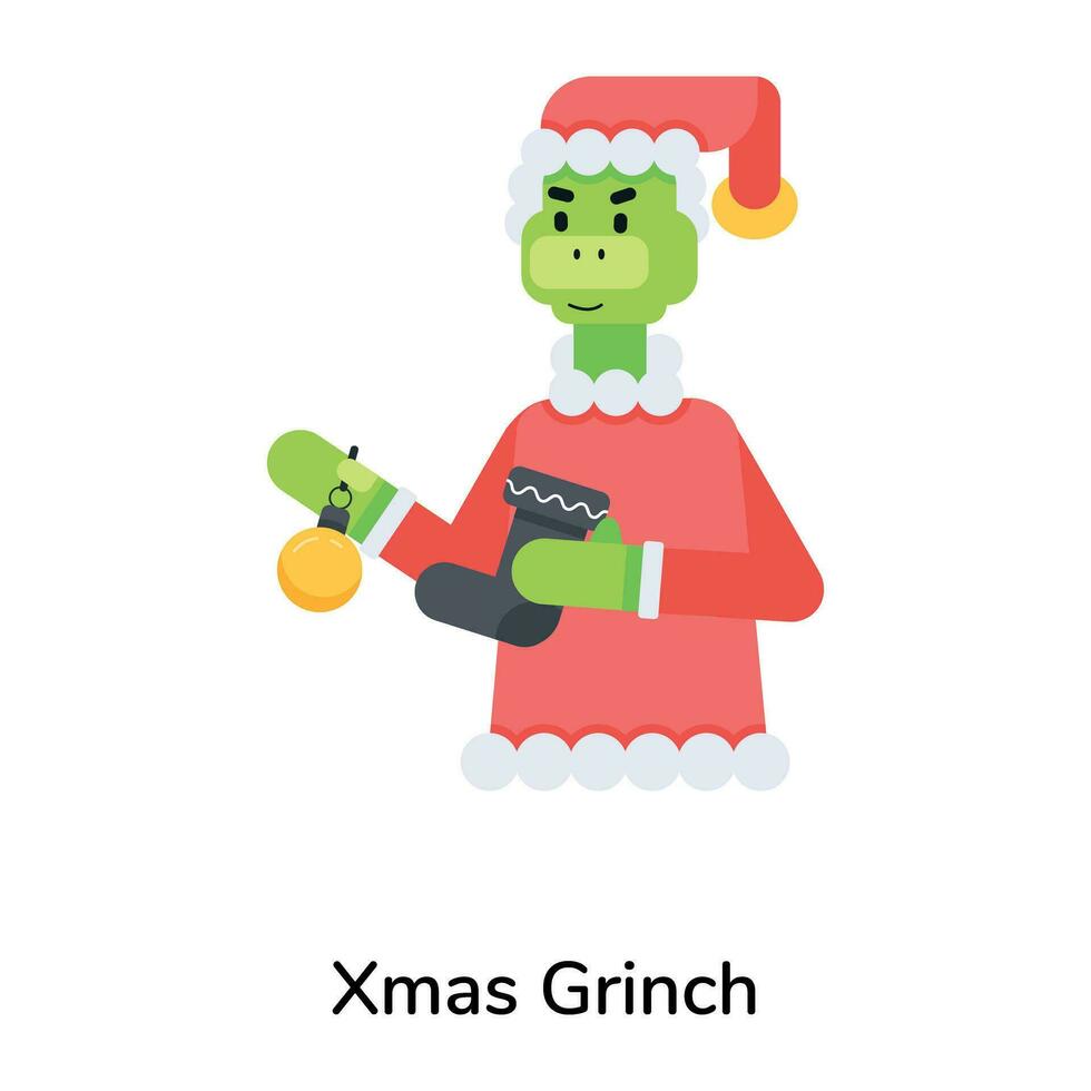 modieus Kerstmis grinch vector