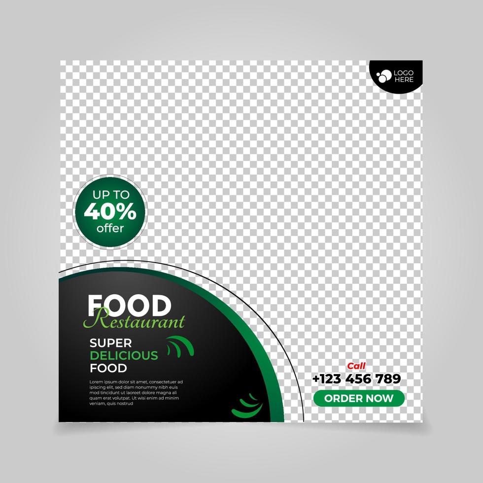 social media post food restaurant vector