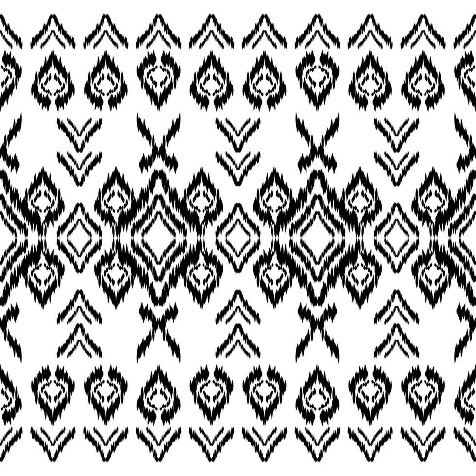 aztec tribal vector achtergrond in zwart en wit. naadloos ikat patroon. traditioneel ornament etnisch stijl. ontwerp voor textiel, kleding stof, kleding, gordijn, tapijt, ornament, inpakken.