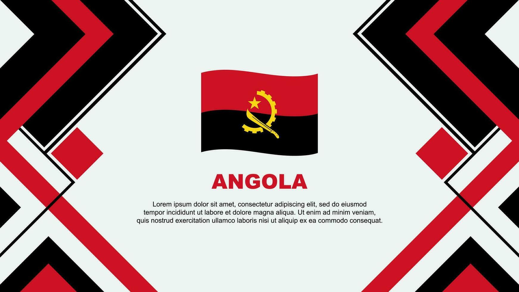 Angola vlag abstract achtergrond ontwerp sjabloon. Angola onafhankelijkheid dag banier behang vector illustratie. Angola banier