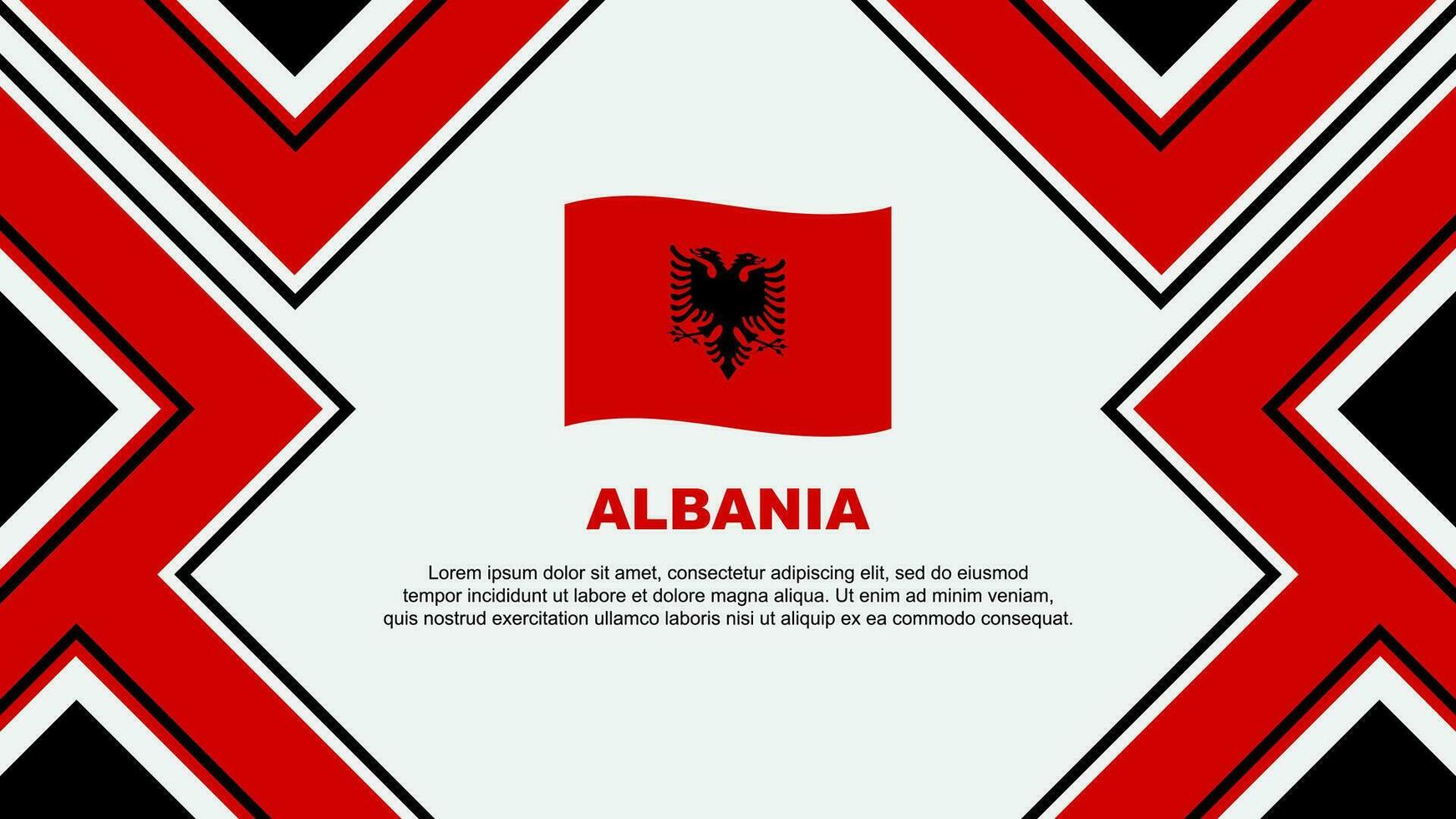 Albanië vlag abstract achtergrond ontwerp sjabloon. Albanië onafhankelijkheid dag banier behang vector illustratie. Albanië vector