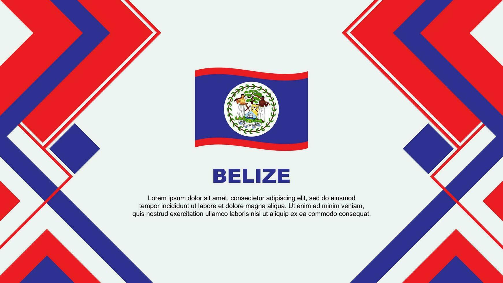 Belize vlag abstract achtergrond ontwerp sjabloon. Belize onafhankelijkheid dag banier behang vector illustratie. Belize banier