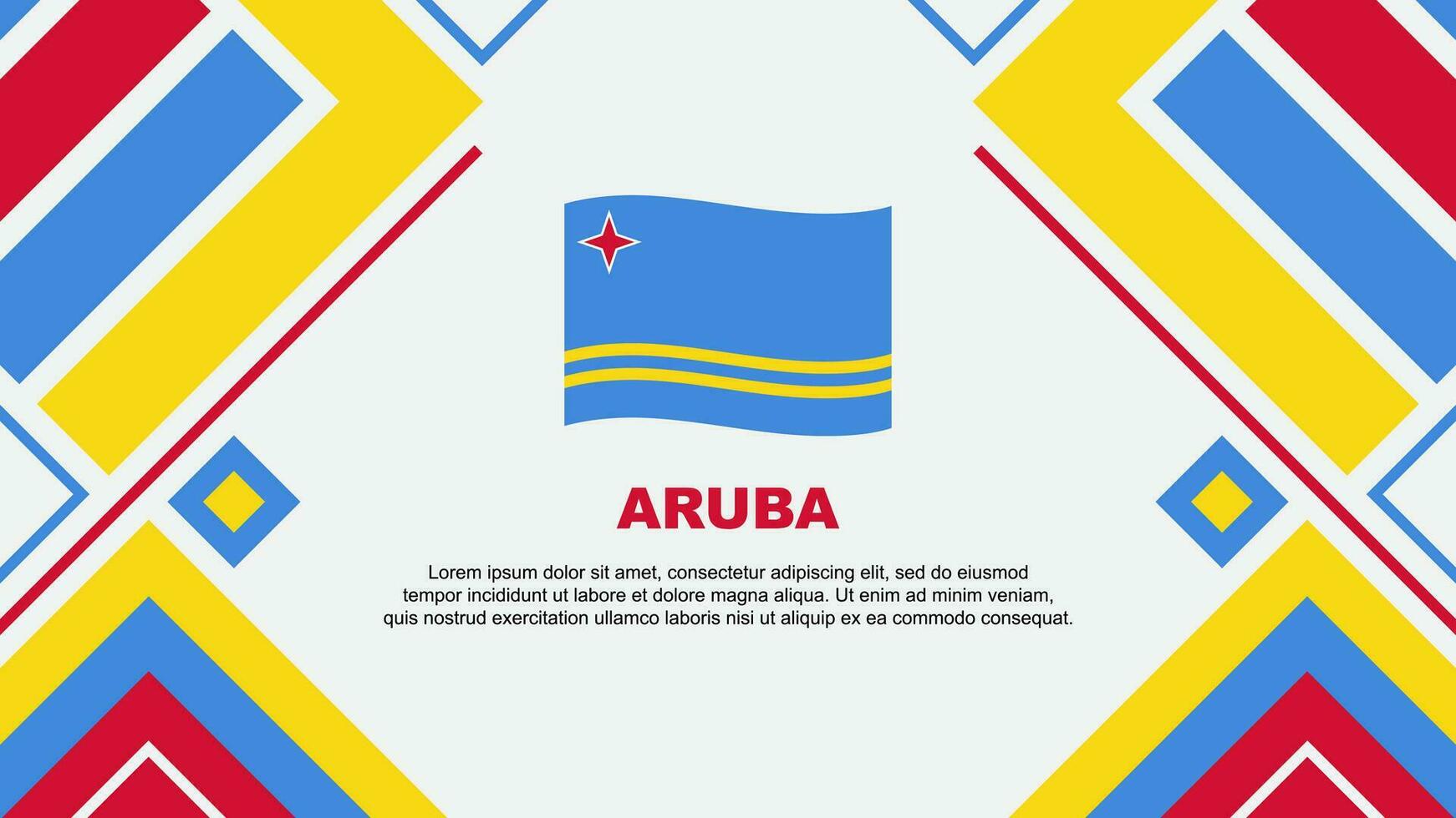 aruba vlag abstract achtergrond ontwerp sjabloon. aruba onafhankelijkheid dag banier behang vector illustratie. aruba vlag