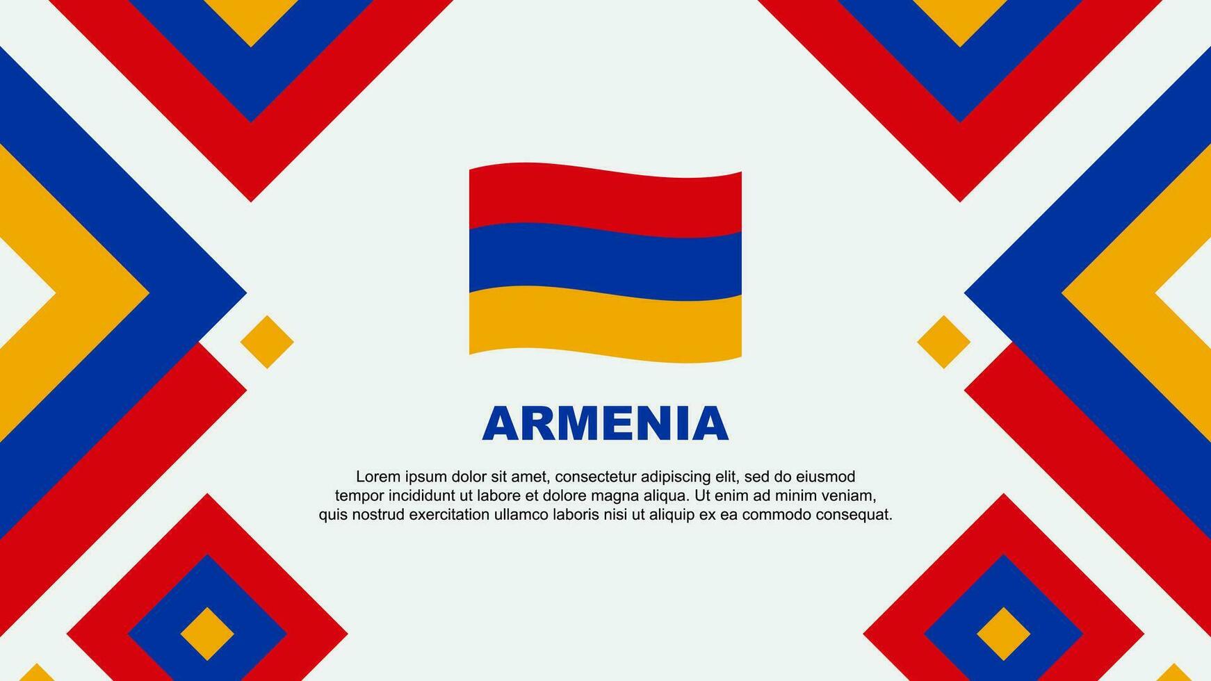 Armenië vlag abstract achtergrond ontwerp sjabloon. Armenië onafhankelijkheid dag banier behang vector illustratie. Armenië sjabloon