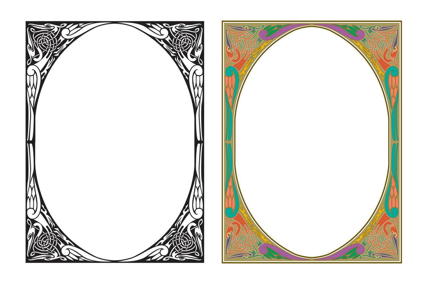 wijnoogst bloemen klassiek kalligrafische retro vignet rol kaders sier- ontwerp elementen zwart en kleur reeks geïsoleerd vector