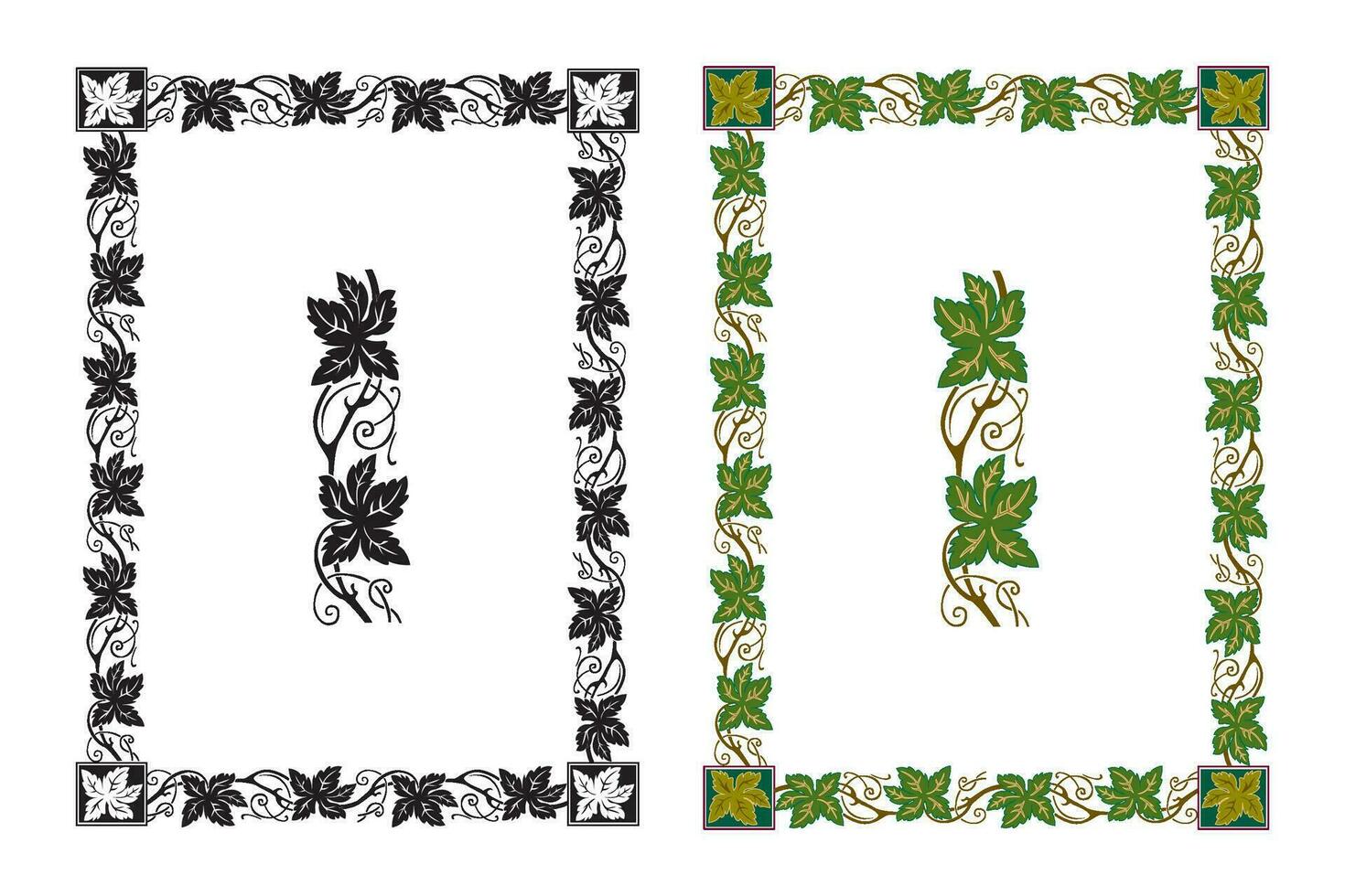 wijnoogst bloemen klassiek kalligrafische retro vignet rol kaders sier- ontwerp elementen zwart en kleur reeks geïsoleerd vector