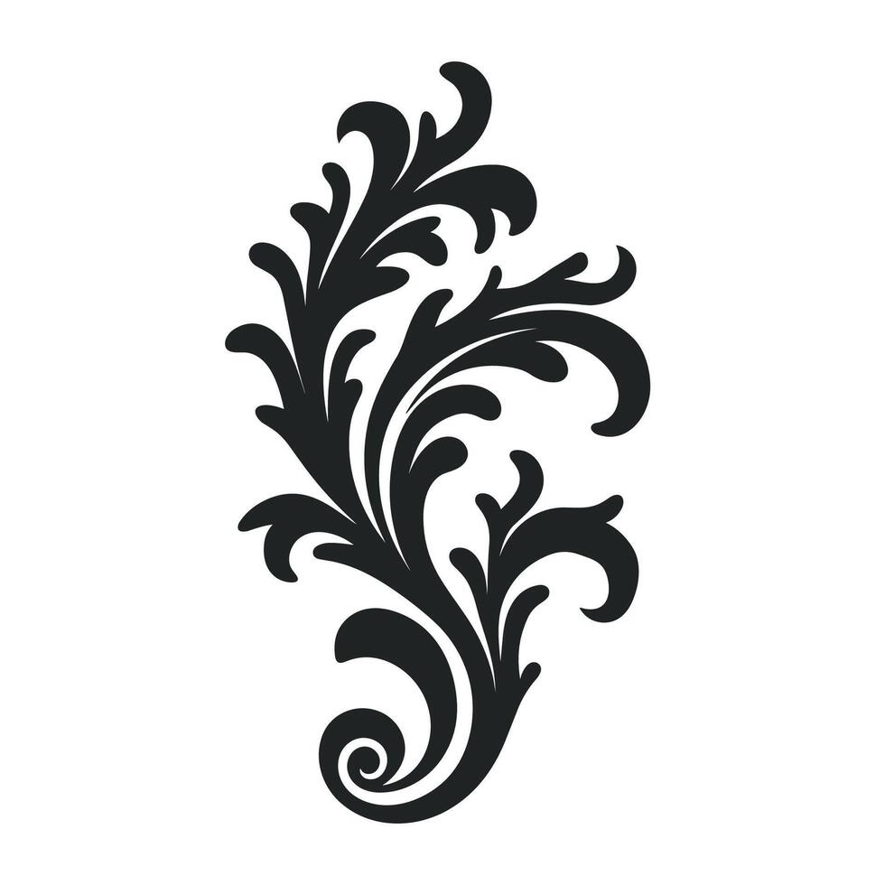 acanthus vector zwart silhouet, decoratief ornament element silhouet.