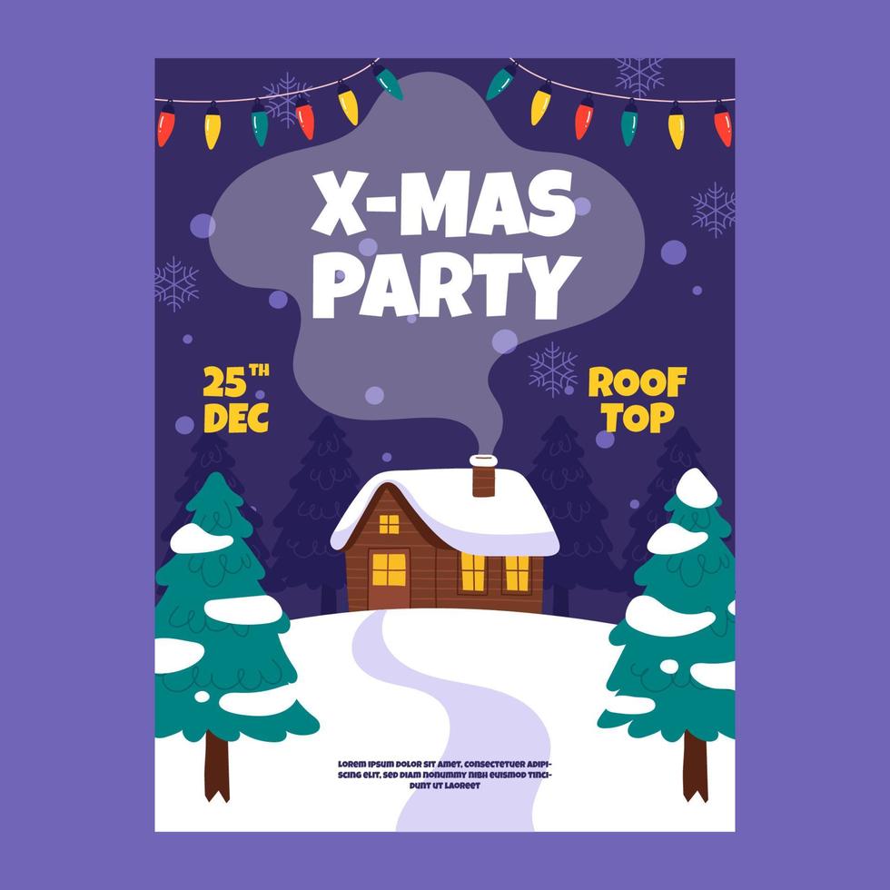 kerstviering poster vector