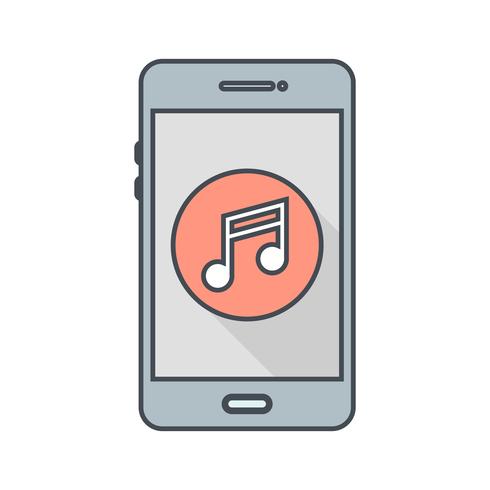 Muziek mobiele applicatie Vector Icon