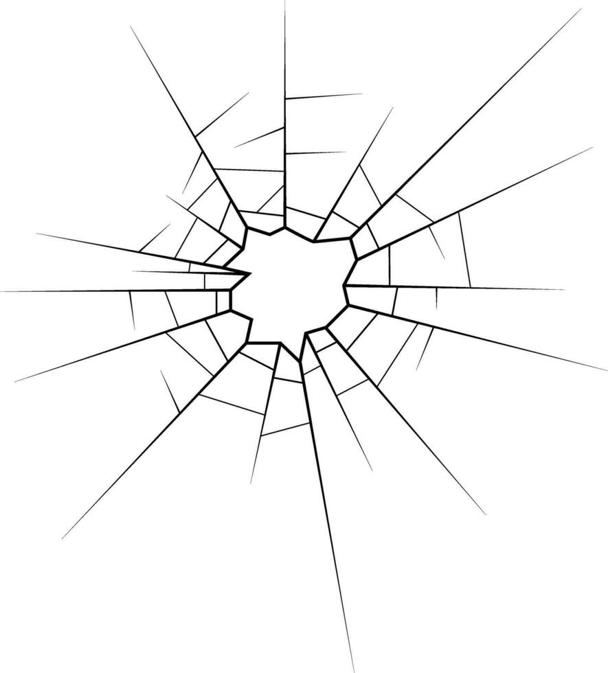 zwart gebroken glas barst icoon vector