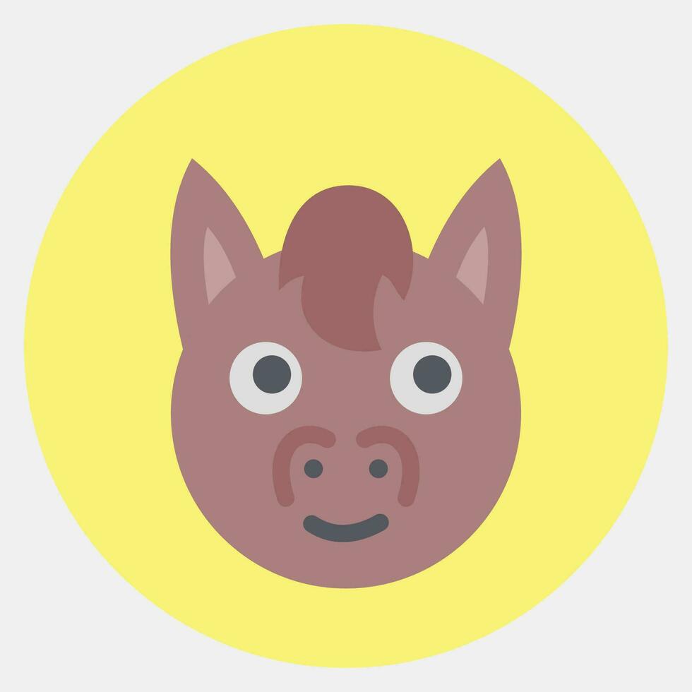 icoon paard gezicht. Chinese dierenriem elementen. pictogrammen in kleur maat stijl. mooi zo voor afdrukken, affiches, logo, advertentie, decoratie, infographics, enz. vector