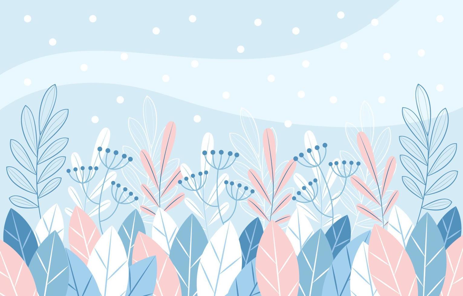 pastel bloemen winter achtergrond vector