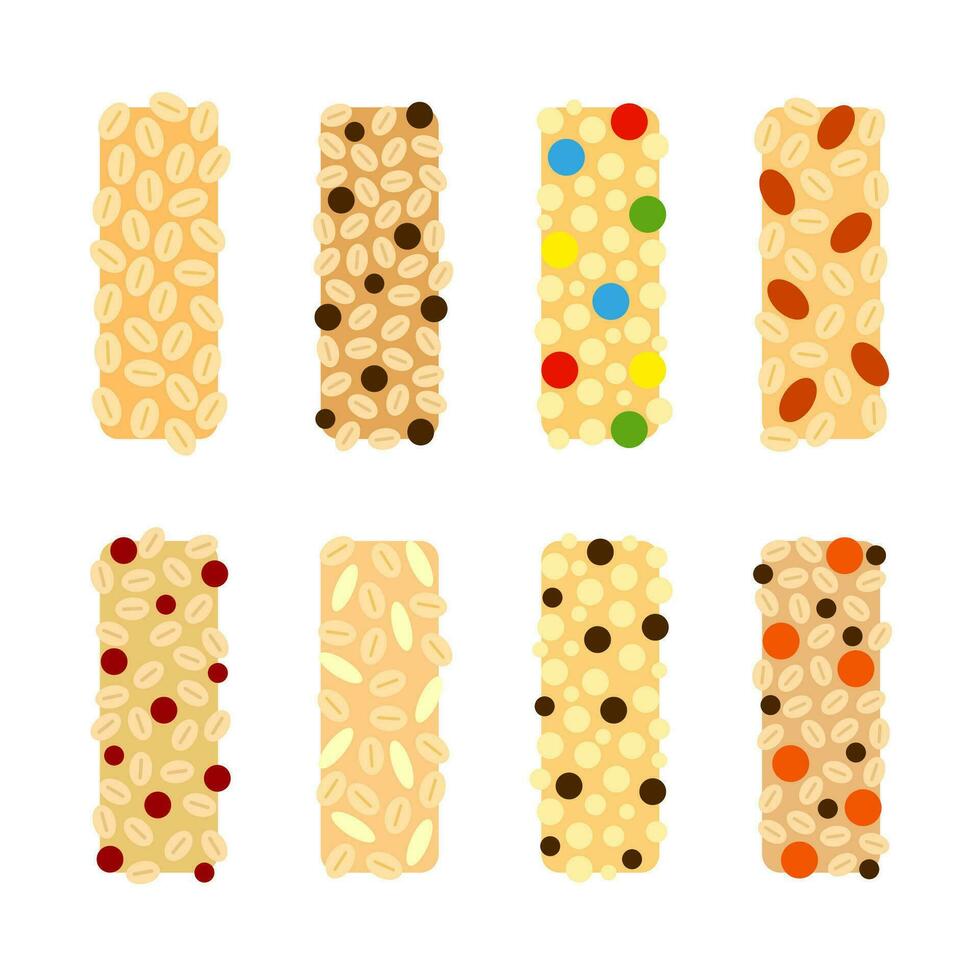 muesli bars set. vector