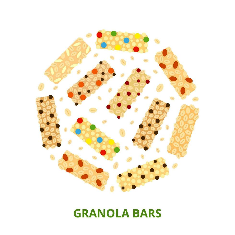 muesli bars in cirkel. vector