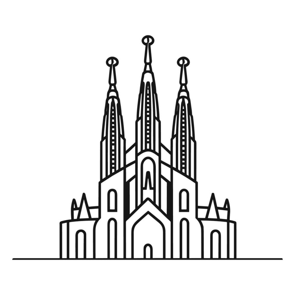 een sagrada familia silhouet vector geïsoleerd Aan een wit achtergrond