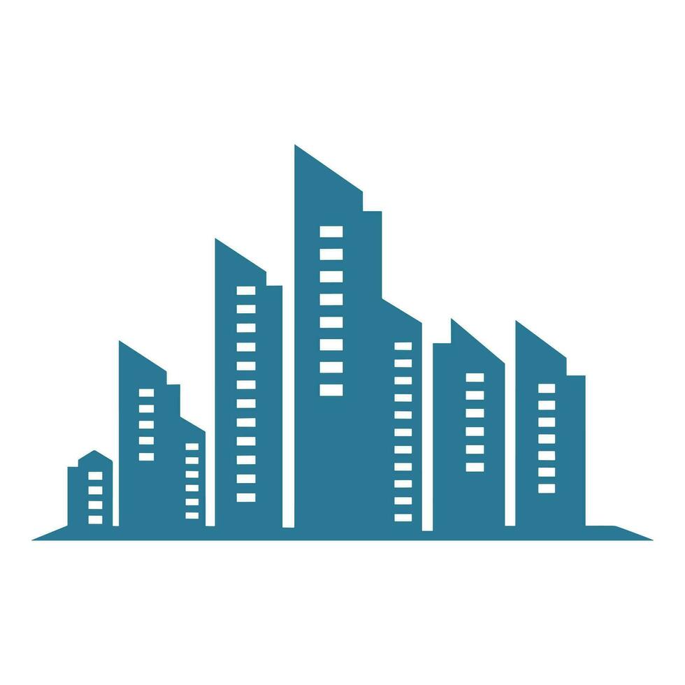 een stad gebouw logo vector geïsoleerd Aan een wit achtergrond