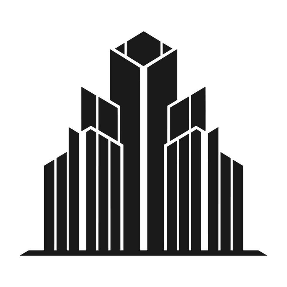 een stad gebouw logo vector geïsoleerd Aan een wit achtergrond